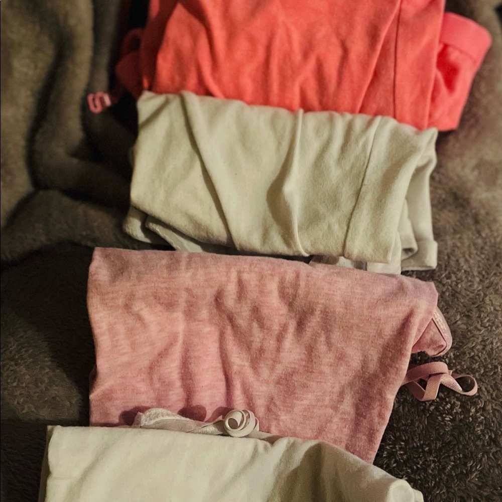 Girls six tank top sets three white two pink one black- size extra small